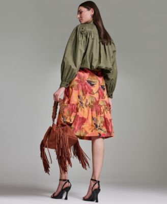 Women's Long-Sleeve Mock Neck Cropped Jacket