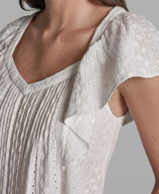 Women's Multi Layer Ruffles Flutter-Sleeve Top