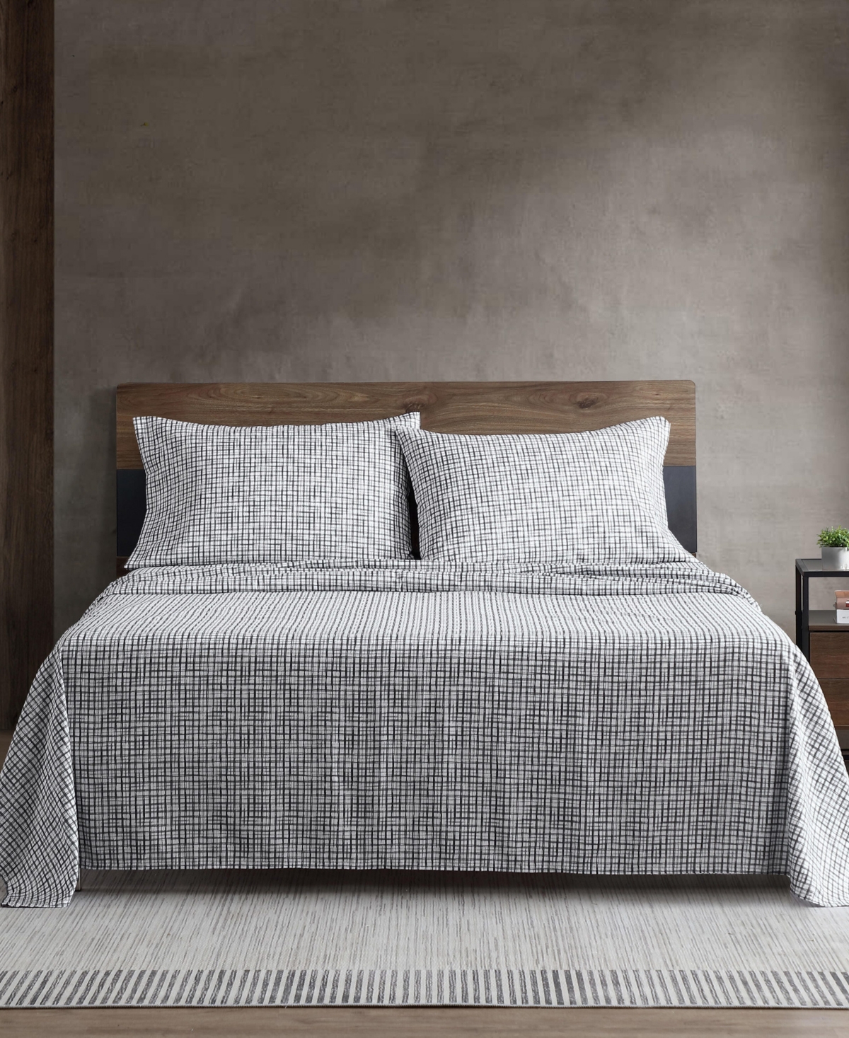 Kenneth Cole New York Sketchy Check Microfiber 4-Pc. Sheet Set