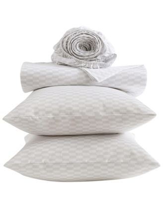 Wavy Checker Microfiber 4-Pc. Sheet Set, King
