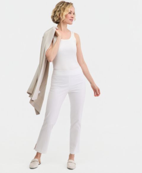 Женские брюки JM Collection Mid-Rise Straight-Leg Pull-on, цвет: Яркий белый