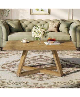 47.2" Rectangle Coffee Table for Living Room, Farmhouse Style