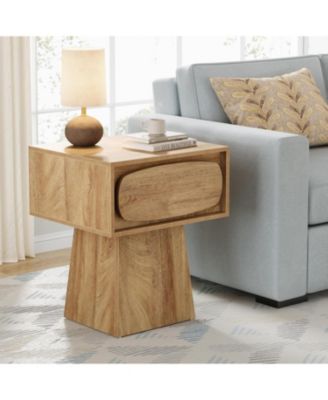 Modern Side End Table with Storage Drawer for Living Room, Bedroom and Small Space