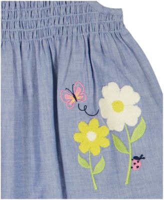 Girls' 2T-6X Woven Oxford Tunic and Ruffle Trim Shorts, 2-Piece Set