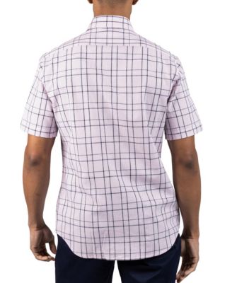 Men's Yarn Dyed Linen Large Check Short Sleeve Shirt