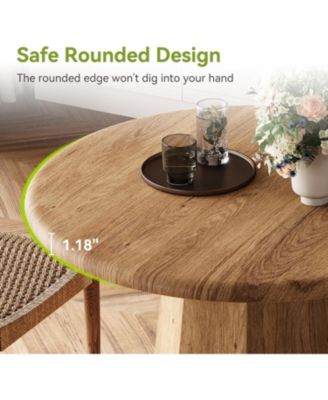 31.5" Round Dining Table for 4, Wood Kitchen Table, Small Dinner Table