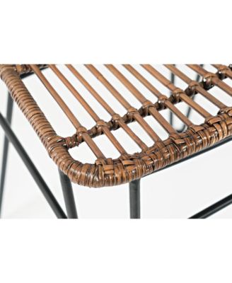 Weaver Hairpin Modern Global Rattan Counter Barstool (Set of 2)