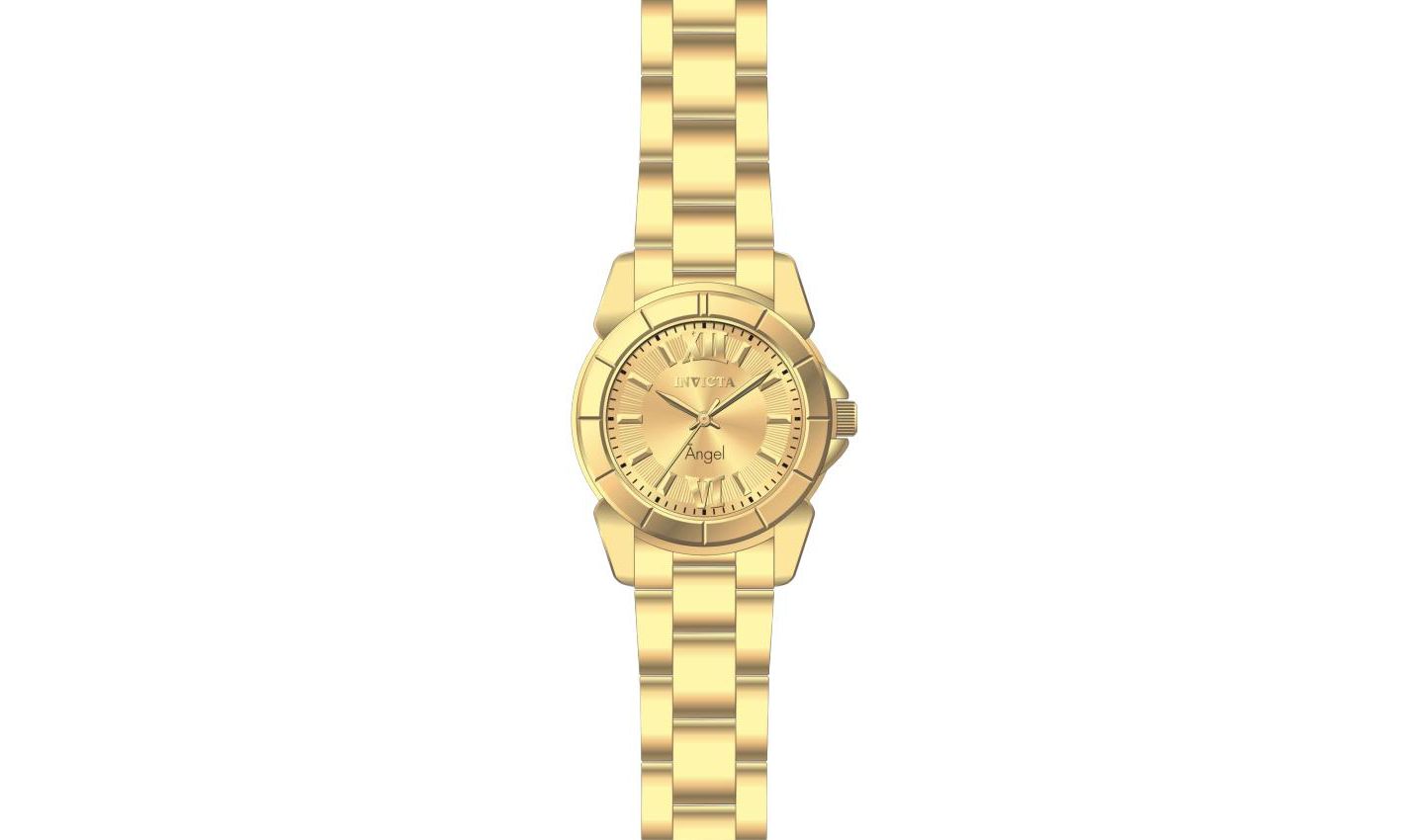 Женские часы Invicta 0459 Angel Quartz Champagne Dial, цвет: Золотой — фото 2