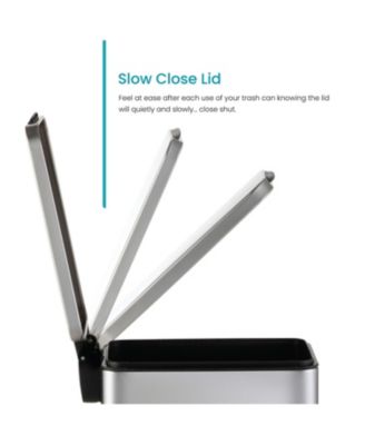 3 Gallon Slim Stainless Steel Trash Can with Soft Close Lid and Removable Liner