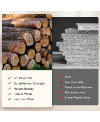 Solid Wood End Table for Living Room Set of 2, Narrow Small Side Table with 2-Tier Storage