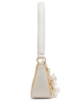 Raffia Imitation Pearl Small Shoulder Bag