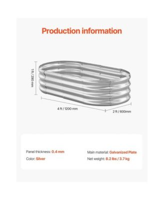 Outdoor Metal Raised Bed for Vegetables & Flowers