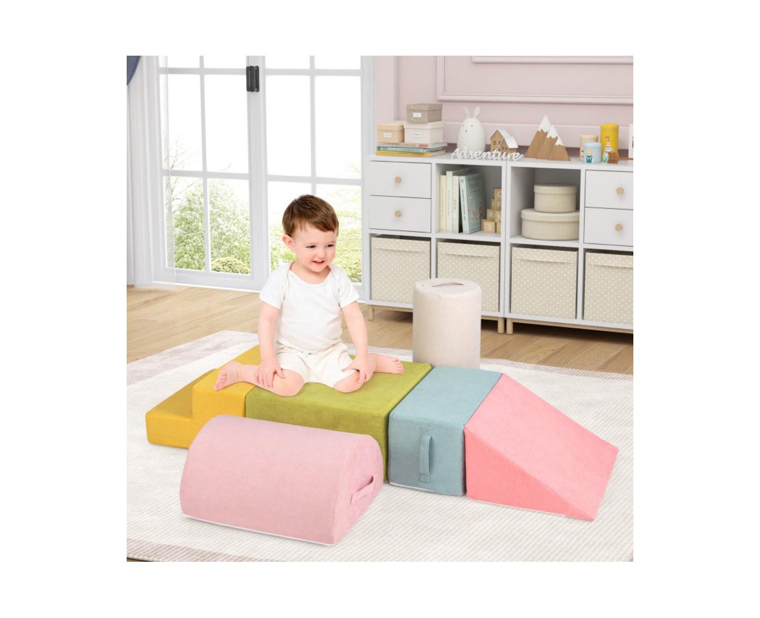 6 Pieces Baby Climbing Blocks with 30D High-Density Foam and Carrying Handles