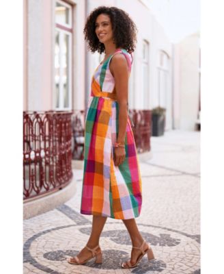 seersucker dresses for ladies Avec Les Filles Women's Gingham Square-Neck Mini Dress - Beige Gingham This silhouette is at the very top of our must Marine Layer Darcy Seersucker Maxi