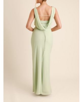 Women's Plunge Cowl Chiffon Bridesmaid Dress