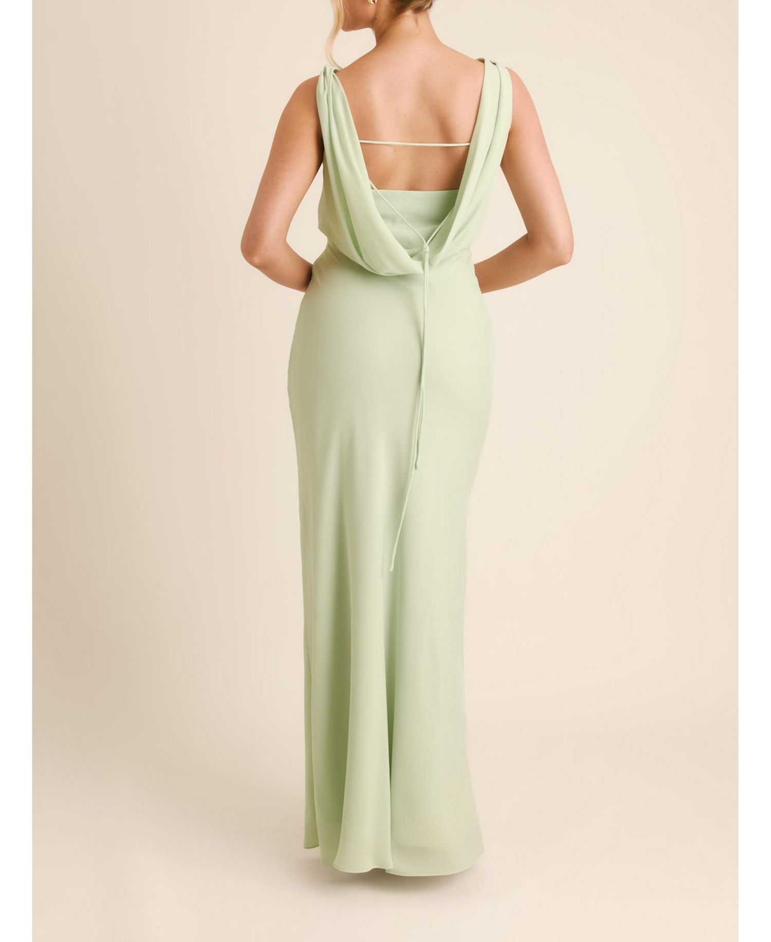 Women's Plunge Cowl Chiffon Bridesmaid Dress