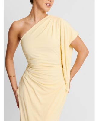 Women's Asymmetric Stretch Gathered Maxi Dress