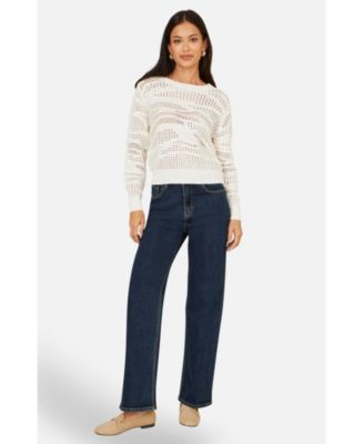 Women's Wave Pointelle Knitted Jumper