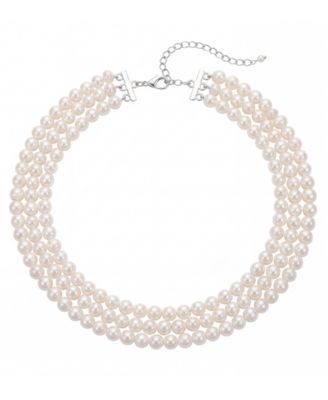 Cultured Freshwater Pearl (6-7mm) Choker Necklace in Sterling Silver