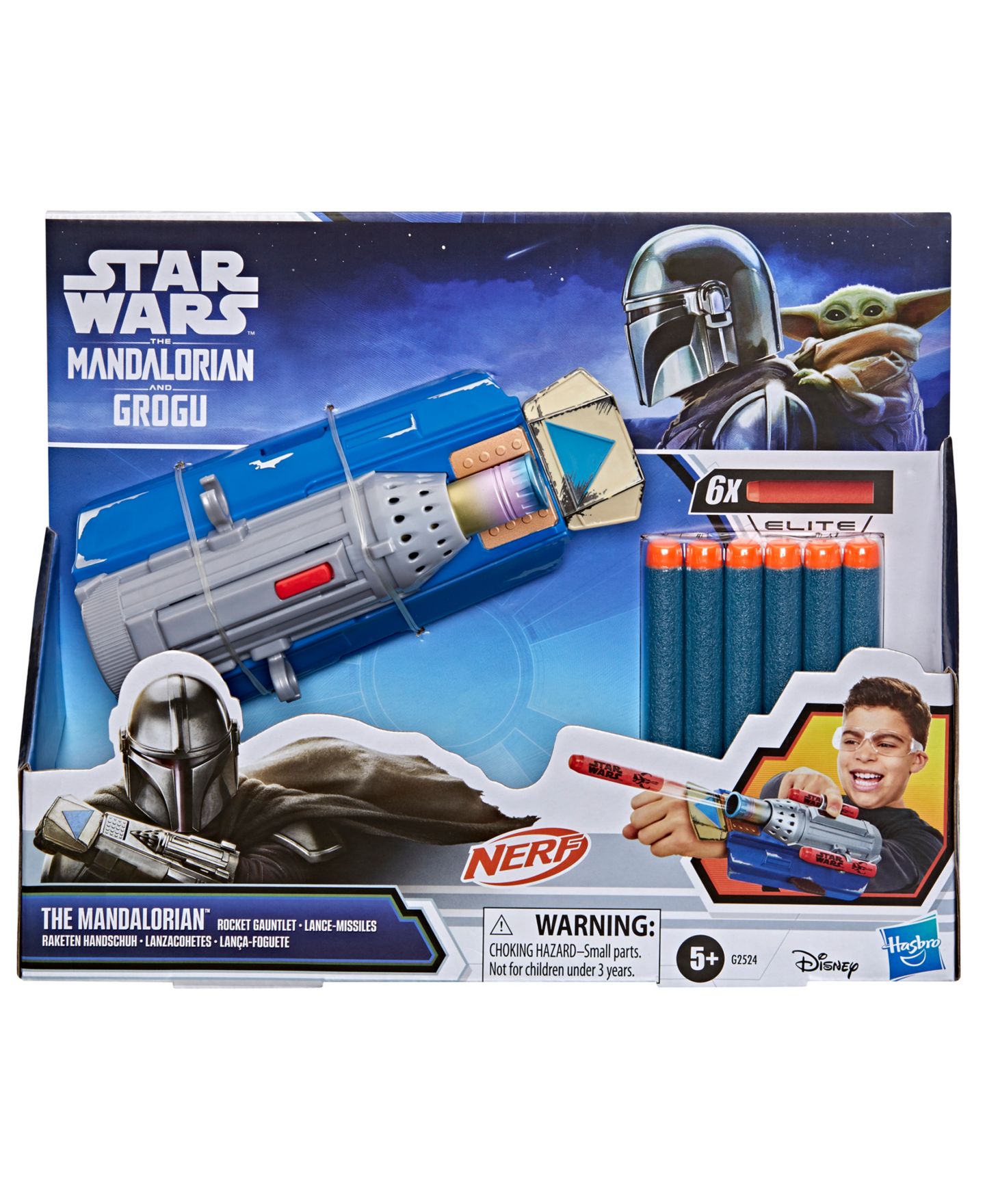 Детская игрушка Star Wars The Mandalorian Rocket Gauntlet 6-Dart Blaster, Ages 5+ — фото 4