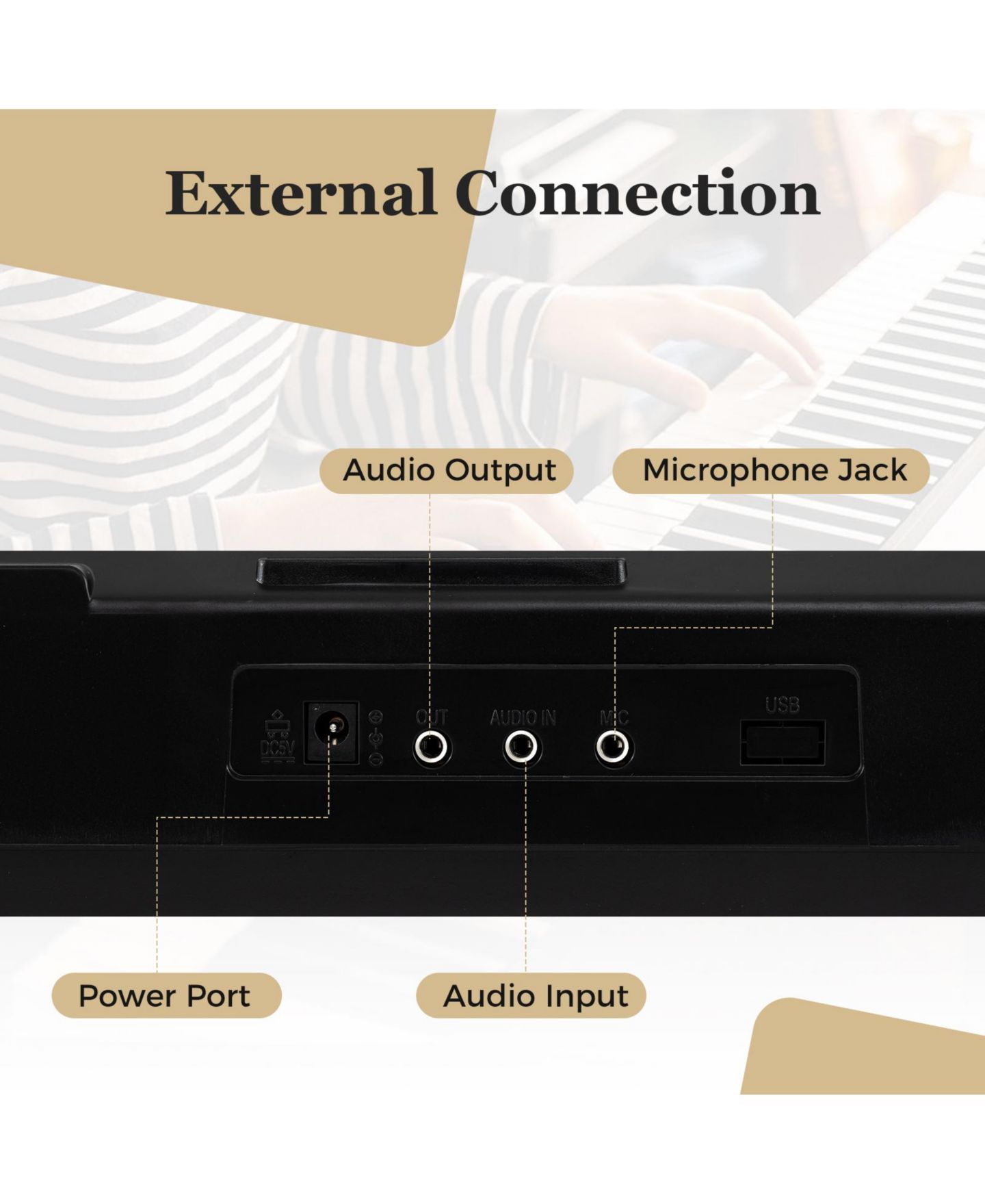 Детские игрушки Mecale 61-Key Portable Keyboard Kit for Beginners with 200 Rhythms & 200 Tones, Electric Piano, цвет: Чёрный — фото 8