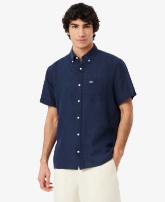 Men's Regular-Fit Logo Linen Shirt
