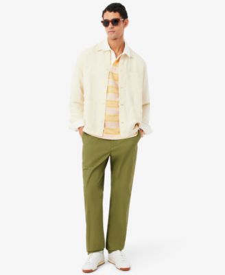 Men's Relaxed-Fit Striped Piqu Rugby Polo Shirt