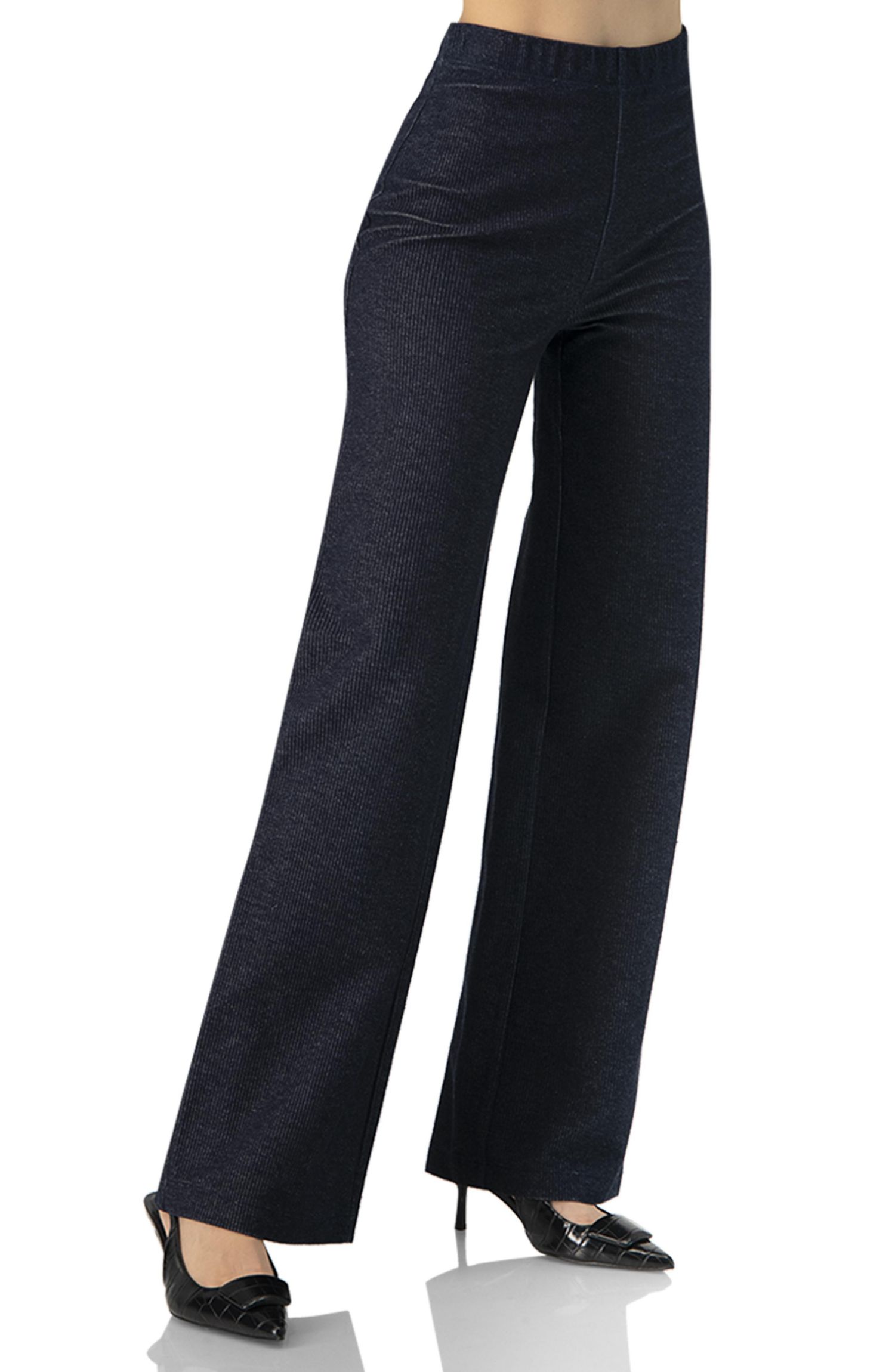 Women's Ribbed Wide-Leg Pants