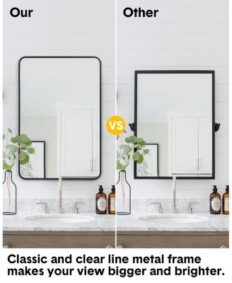 Mirror Wall Mounted, Metal Frame Mirror Dressing Make-Up Vanity Mirror, Anti-Rust, Tempered Glass for Bathroom, Entryway, Living Room, Hallway