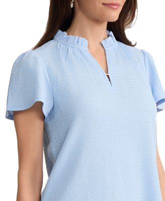 Women's Flutter-Sleeve V-Neck Top