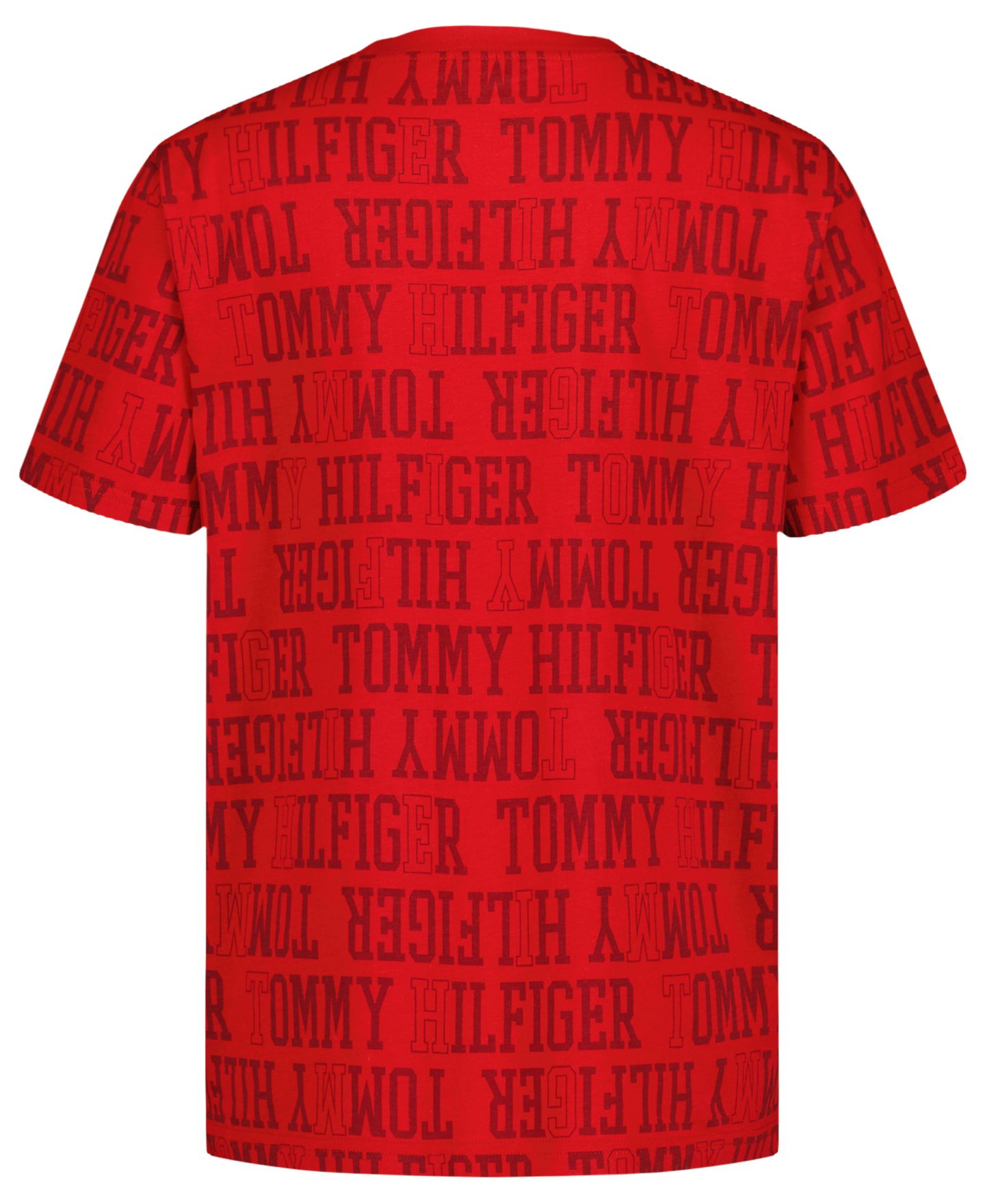 Футболка Tommy Hilfiger All Over Print Short-Sleeve для мальчиков, цвет: Шамбре синий — фото 8