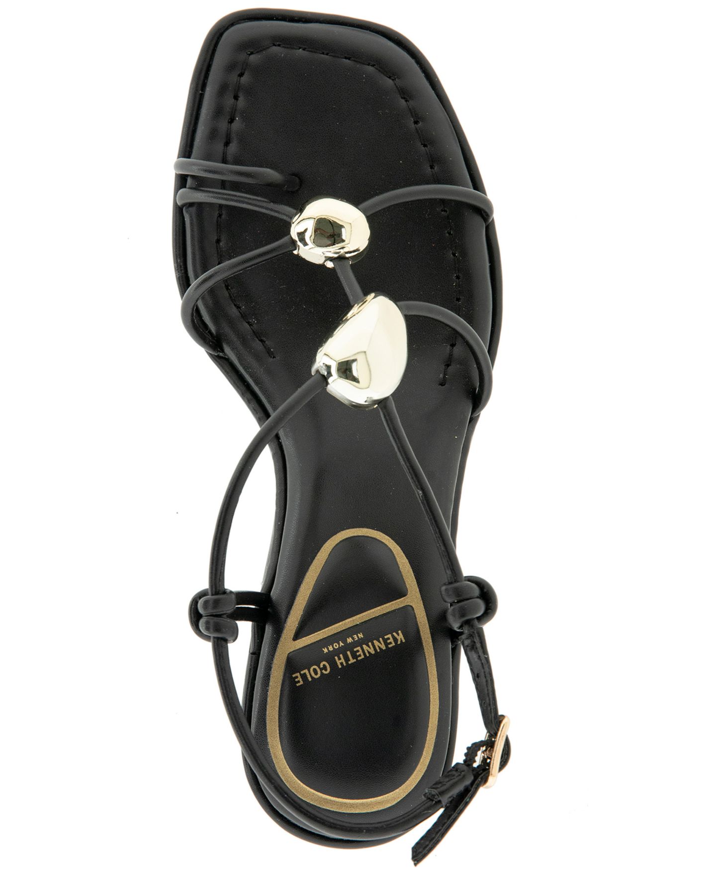 Женские сандалии Kenneth Cole New York Gemma Strappy Dress Sandals, цвет: Чёрный гладкий — фото 4