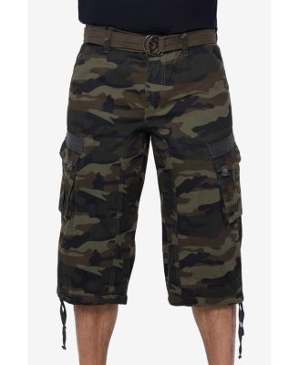 X RAY Big & Tall XRAY Belted Below Knee Long Cargo Shorts