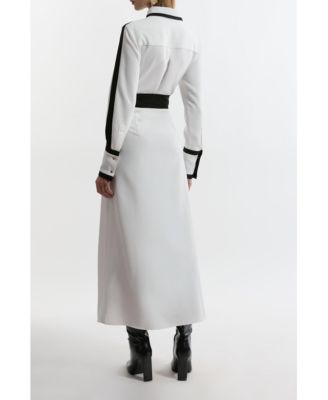 Women's Belted Midi Shirt Dress