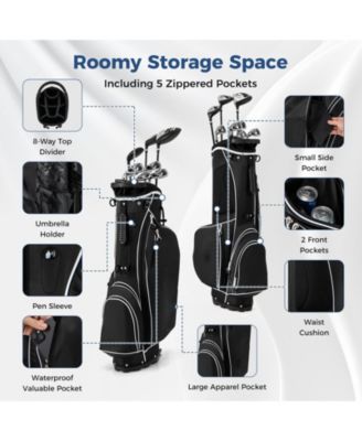 Men s Left-Handed Complete Golf Club Set with Stand Bag, Lightweight & Portable