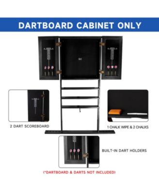 Wood 10 Billiard Pool Cue Rack & Dart Board Cabiner Combination Rack Only
