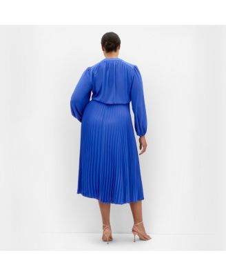 Women's Halle Long Sleeve Pleat Dress