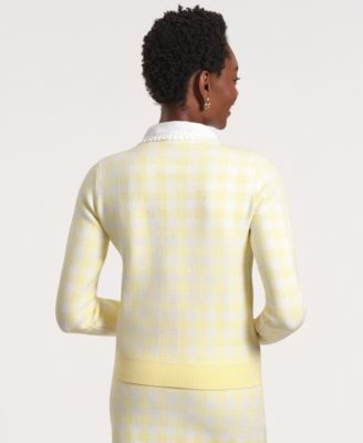 Women's Long-Sleeve Gingham Cardigan