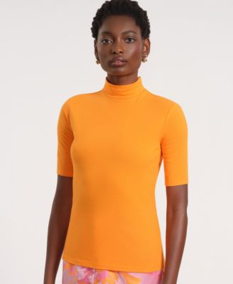 Women's Short-Sleeve Turtle Neck Knitted Top