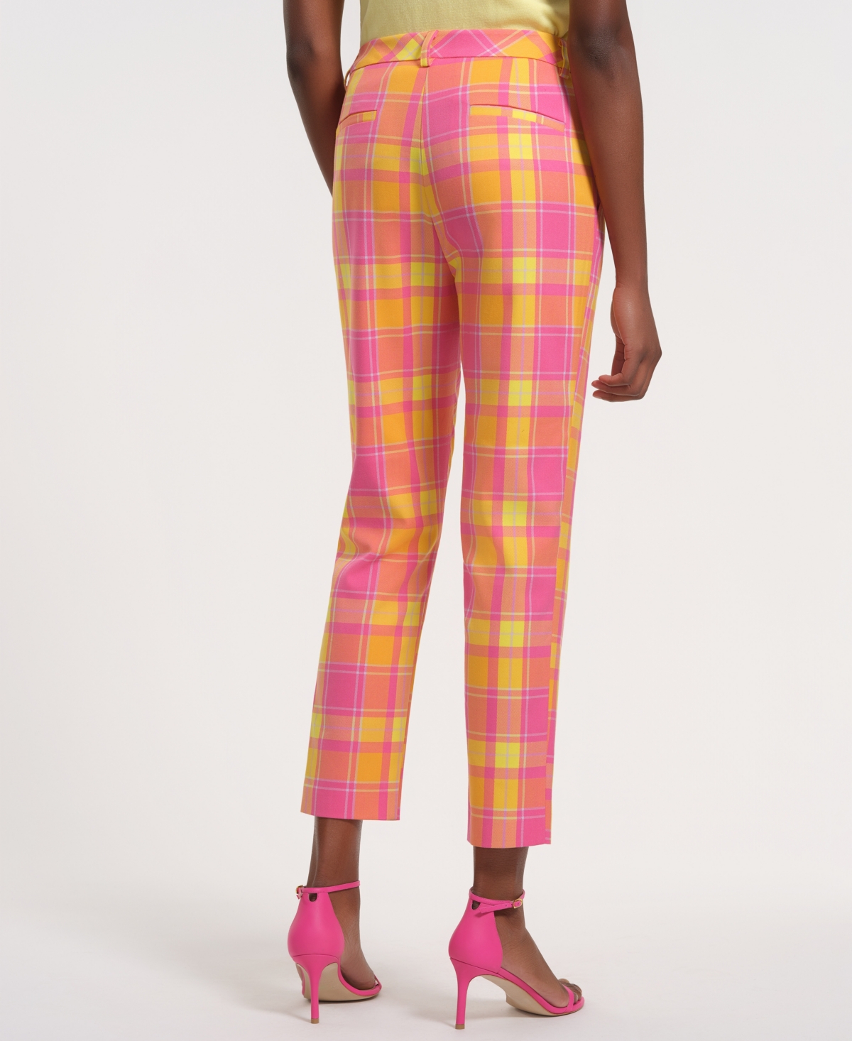 Isaac Mizrahi Women's Slim Fit Plaid Pants