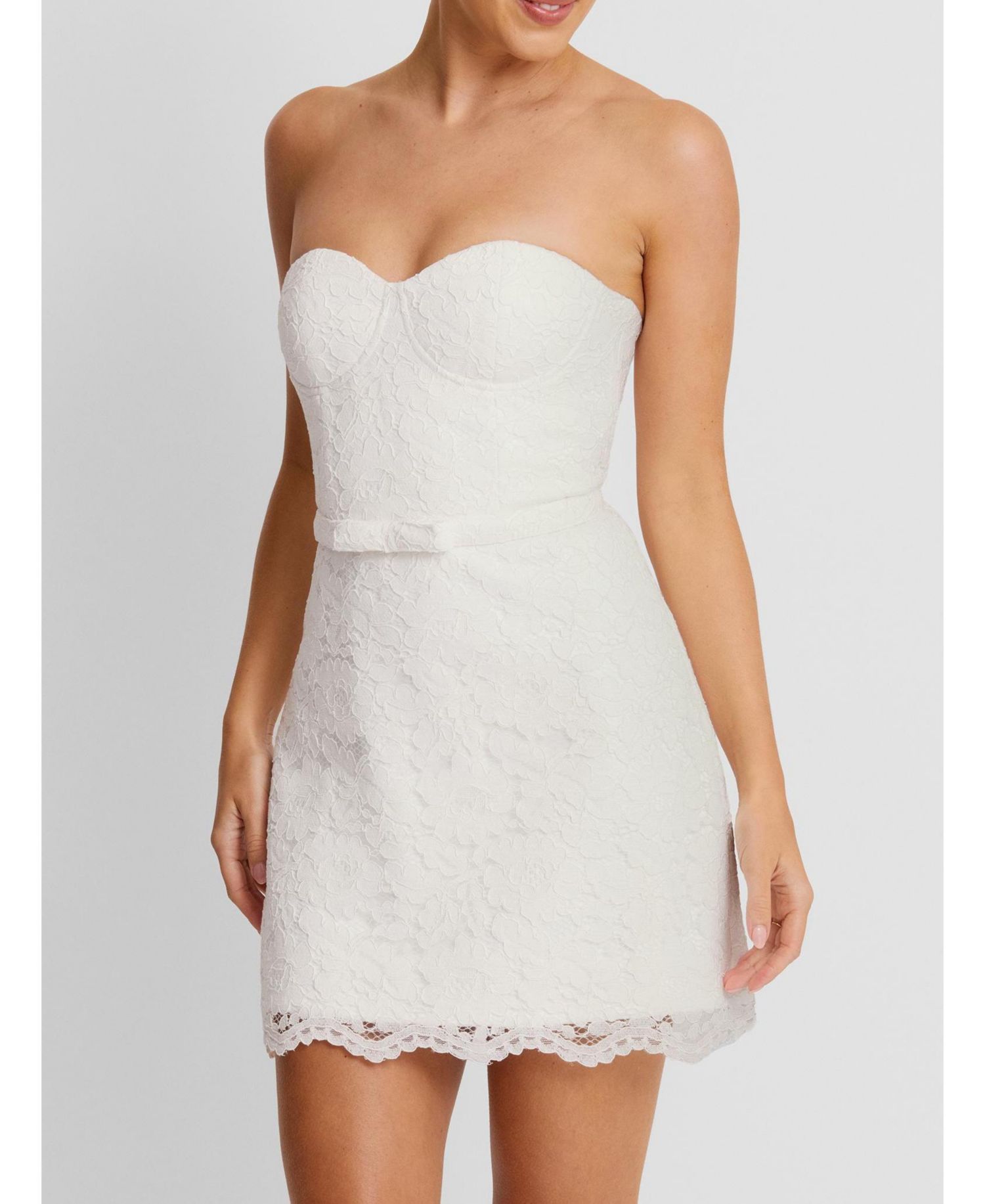 Women's Lace Bandeau Corset Mini Dress