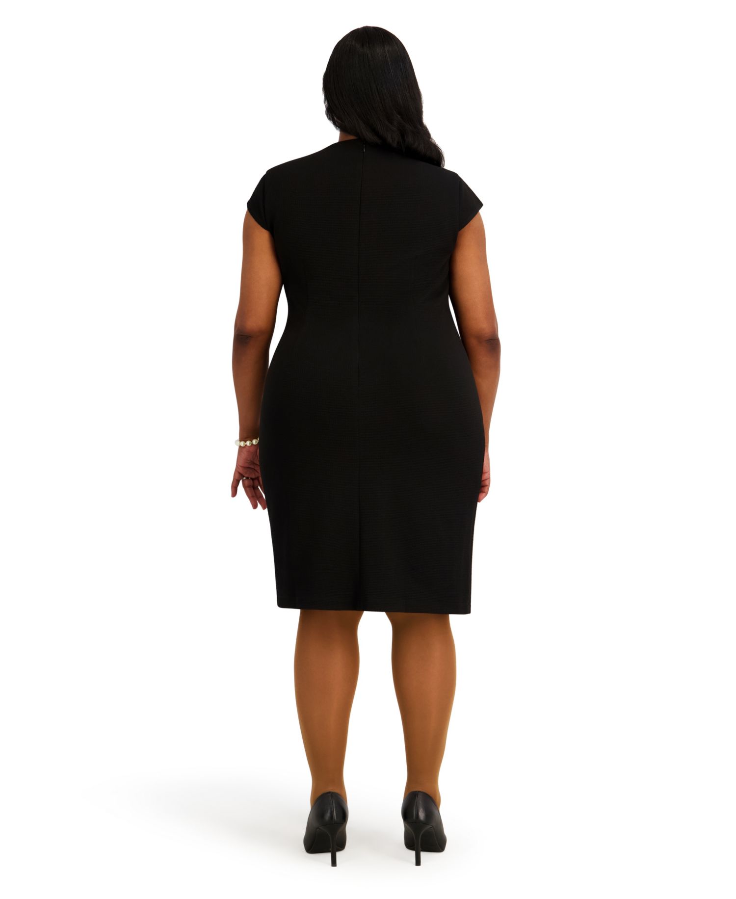 Women's Cap-Sleeve Crewneck Dress
