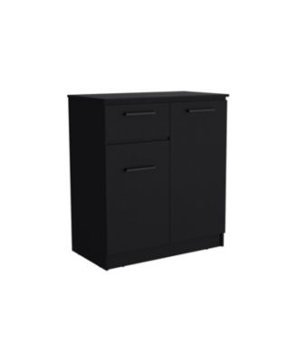 Premium Idaho Dresser with 2 Door Cabinets and 1 Drawer Black Finish Compact Storage Solution for Bedroom Living Room