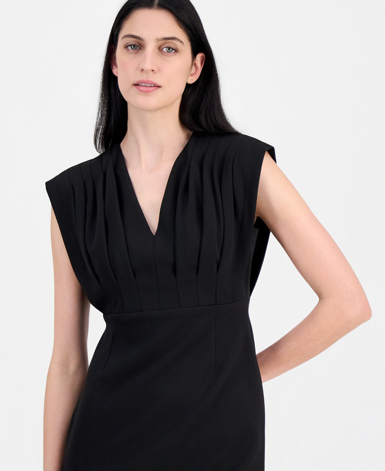 Women's Pleated-Bodice Sheath Dress