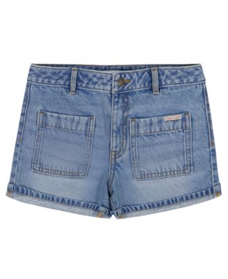 Girls' 7-16 Cuffed Denim Shorts