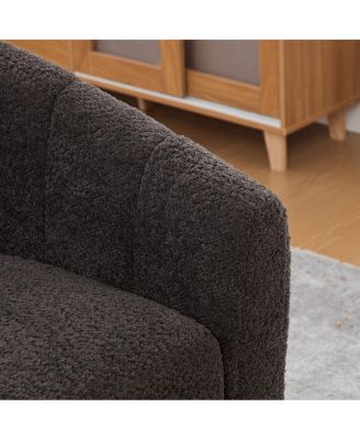 31.89" Wide Modern Chenille Swivel Chair, Upholstered Barrel Armchair for Living Room, Office