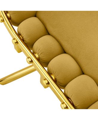 Streamdale Set of 2 Yellow Puffy Bubble Chair Ball Chain Chair Velvet Dining Chairs