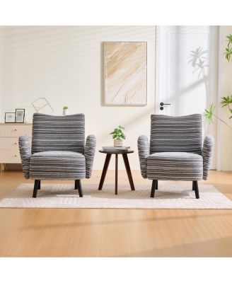 Modern armchair with fabric, storage, solid wood legs, reading chair