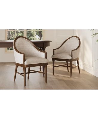 Twill Upholstered Rubber Wood Dining Chair (Set of 2