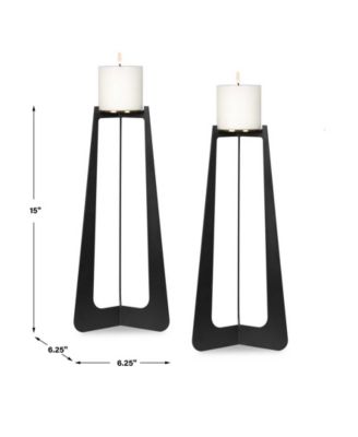 Columnar Candleholders, Set of 2